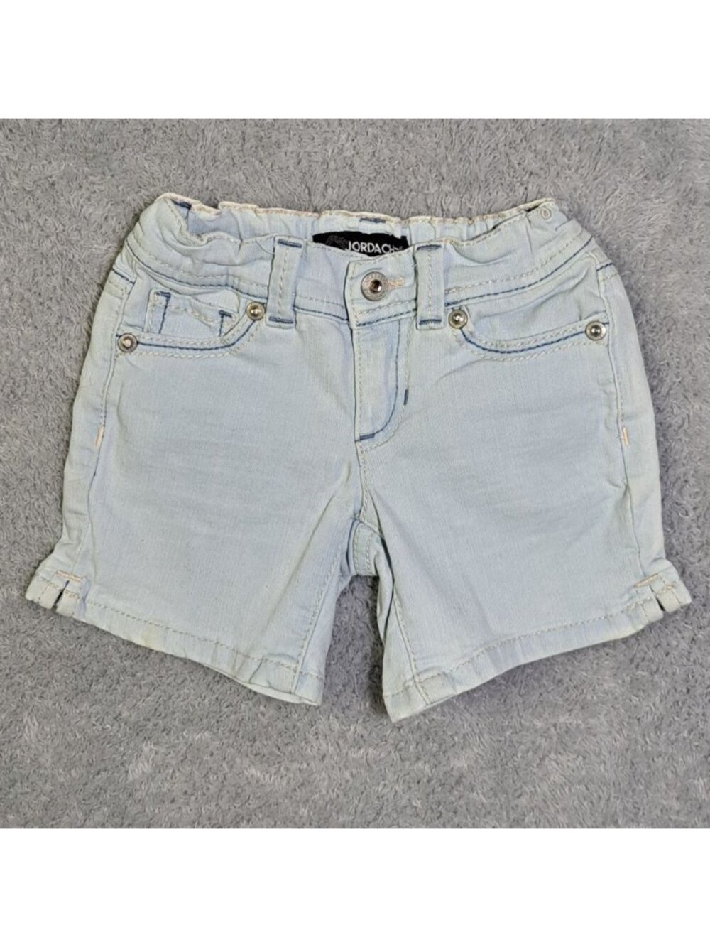Jordache Toddler 4 Girls Light Blue Denim Shorts Elastic Waistband & Pocket